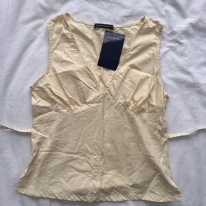 Brandy Melville Cream Sleeveless Blouse
